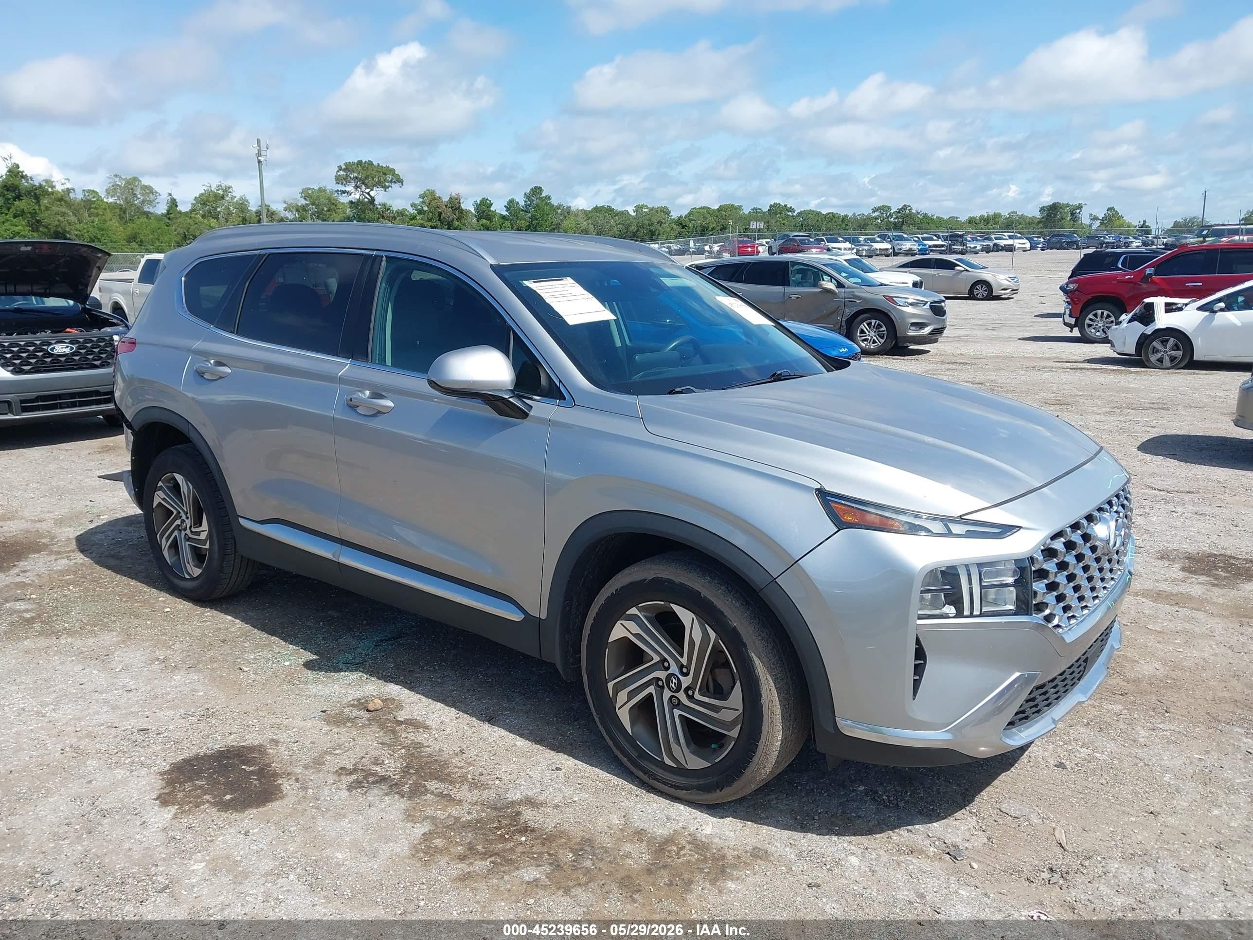 2021 Hyundai Santa Fe VIN 5NMS24AJ5MH343121 IAAI salvage auction — Rear End, Rebuildable (Florida), sold $6,800 on 2026-07-06 (photo 1)