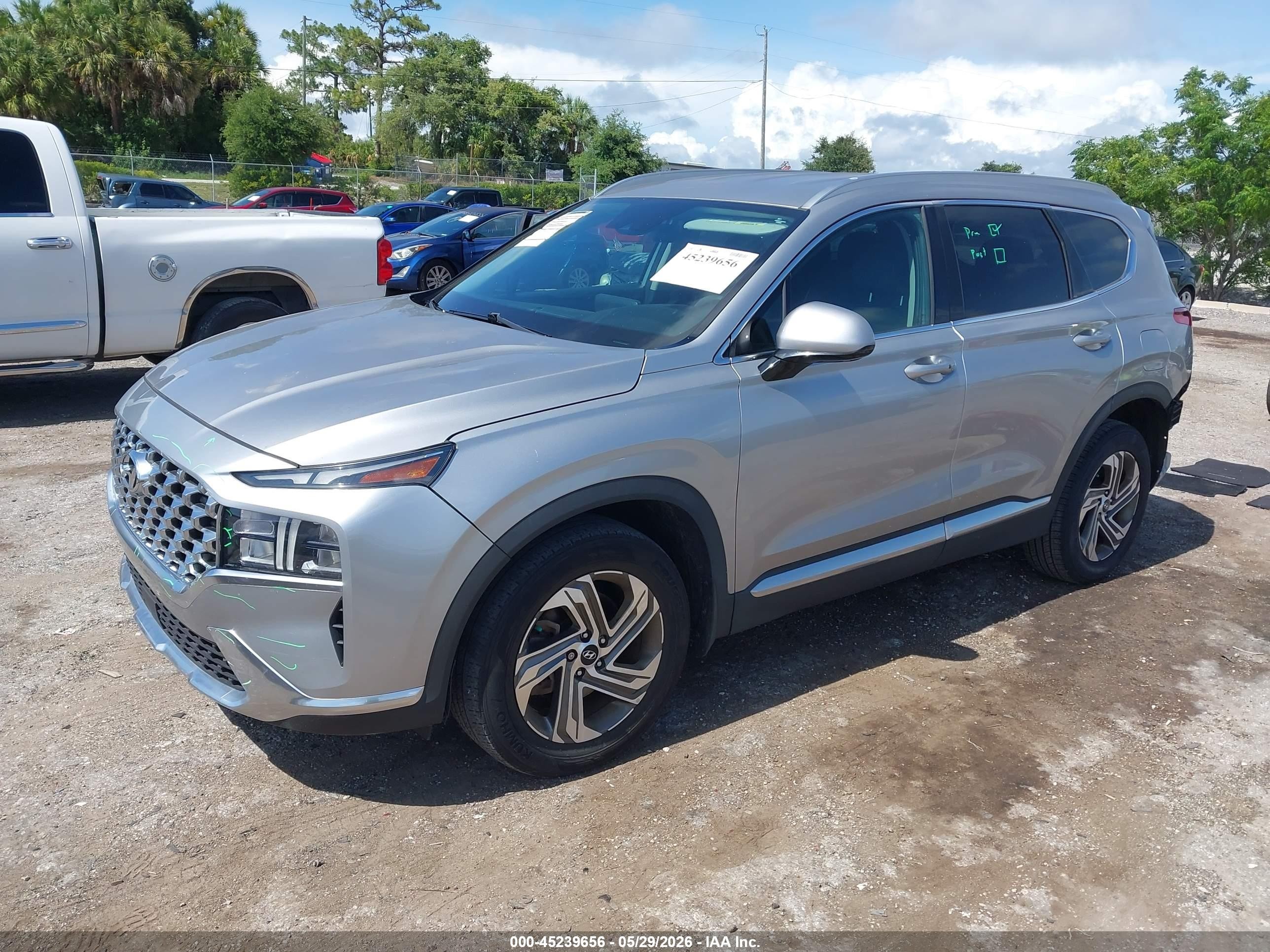 2021 Hyundai Santa Fe VIN 5NMS24AJ5MH343121 IAAI salvage auction — Rear End, Rebuildable (Florida), sold $6,800 on 2026-07-06 (photo 2)
