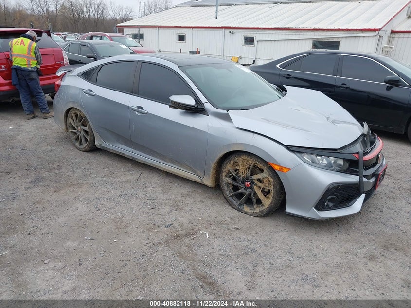 2018 Honda Civic VIN 2HGFC1E50JH701292 COPART salvage auction — Front End, Salvage (Iowa), sold $4,300 on 2025-01-06 (photo 1)