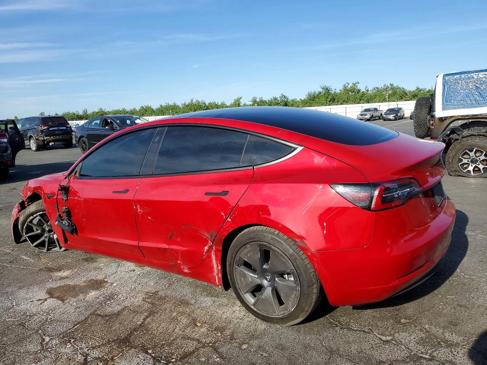 2022 Tesla Model 3 VIN 5YJ3E1EA1NF122851 COPART salvage auction — FRONT END, Ca - Salvage Certificate, sold $3,150 on 2026-07-02 (photo 2)