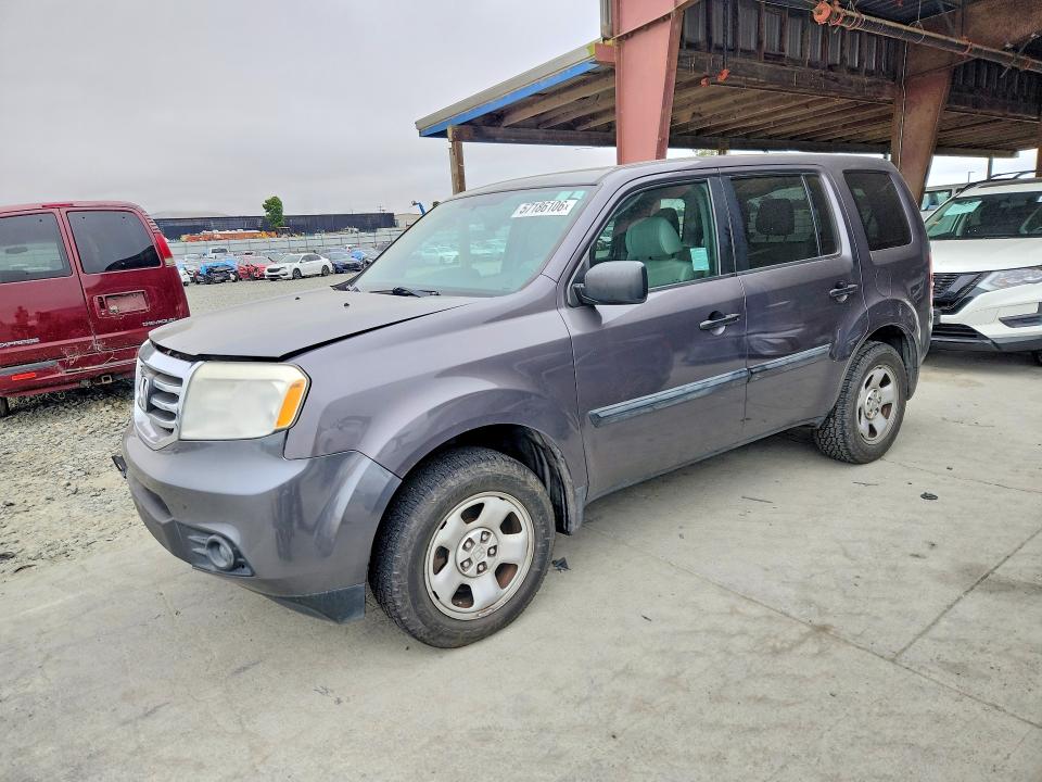 2014 Honda Pilot VIN 5FNYF3H2XEB020967 COPART salvage auction — FRONT END, Ca - Salvage Certificate, sold $1,100 on 2026-07-02 (photo 1)