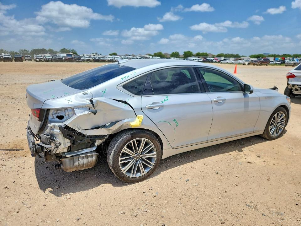 2018 Genesis G80 VIN KMHGN4JEXJU227218 COPART salvage auction — REAR END, Tx - Salvage Vehicle Title, sold $4,200 on 2026-07-02 (photo 3)