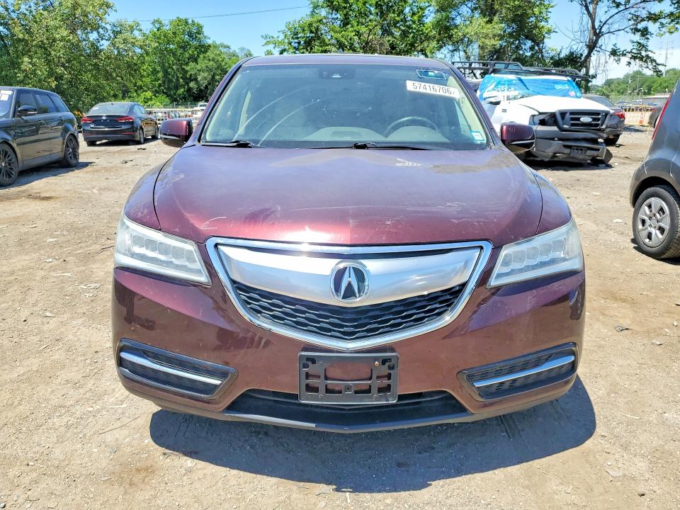 2016 Acura Mdx VIN 5FRYD4H49GB053974 COPART salvage auction — SIDE, Va - Certificate Of Title, sold $3,900 on 2026-07-03 (photo 5)