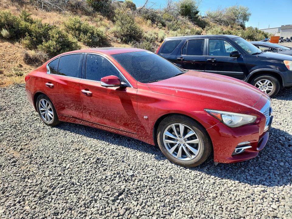2014 Infiniti Q50 VIN JN1BV7AP5EM675974 COPART salvage auction — FRONT END, Nv - Salvage Title, sold $3,050 on 2026-07-02 (photo 4)