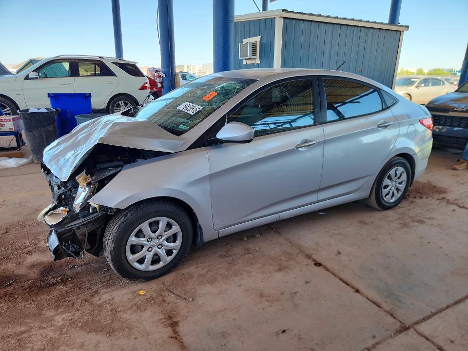 2016 Hyundai Accent VIN KMHCT4AE4GU163884 COPART salvage auction — FRONT END, Az - Cert Of Title - Salvage, sold $350 on 2026-07-02 (photo 1)
