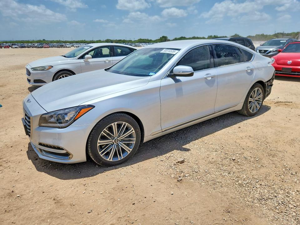 2018 Genesis G80 VIN KMHGN4JEXJU227218 COPART salvage auction — REAR END, Tx - Salvage Vehicle Title, sold $4,200 on 2026-07-02 (photo 1)