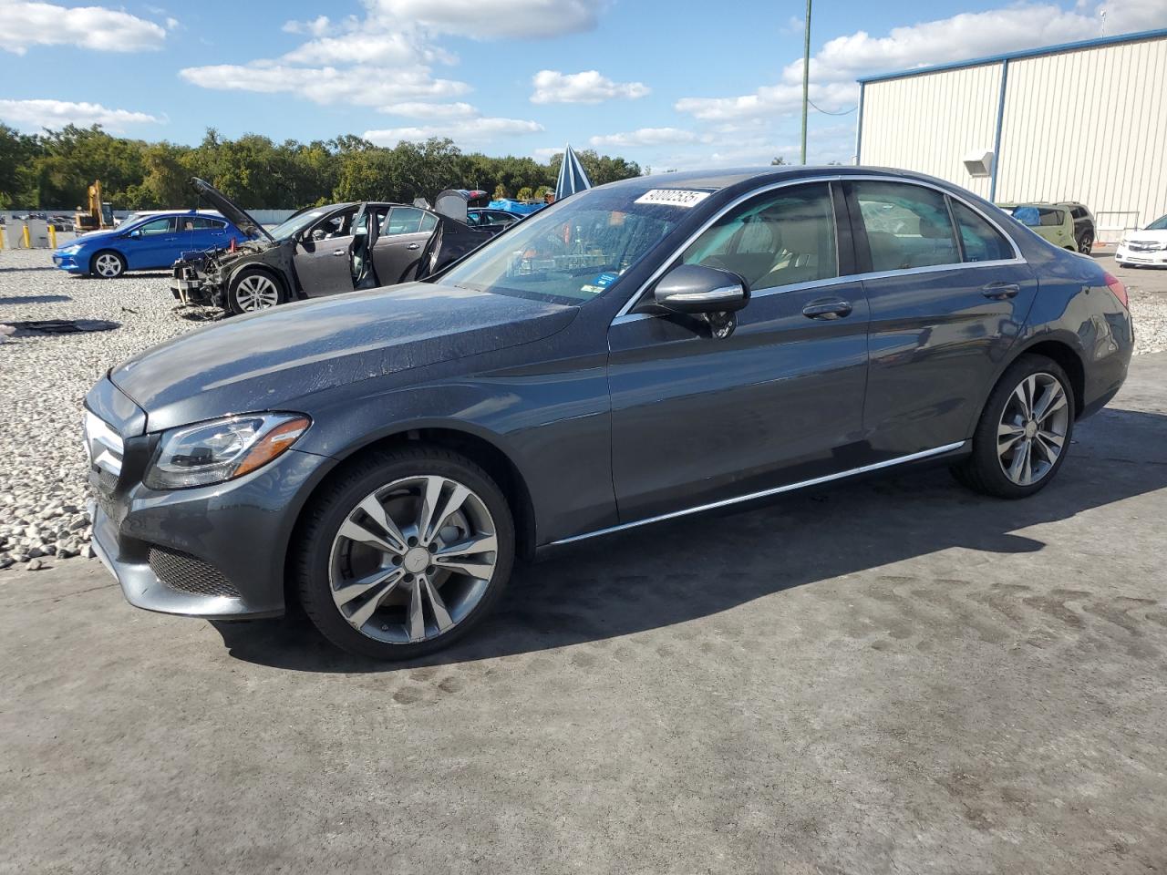 2015 Mercedes-Benz C-Class VIN 55SWF4KB4FU032554 COPART salvage auction — Front End, FL - CERT OF TITLE SLVG REBUILDABLE, sold $2,200 on 2025-12-15 (photo 1)